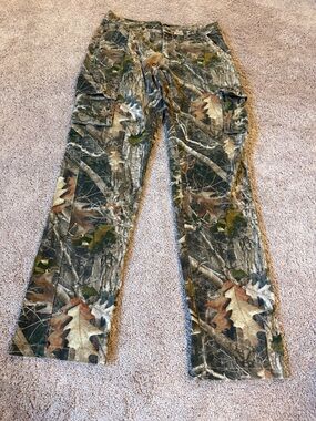 Boohoo Mens Camo Cargo Pants in Green Brown Tan